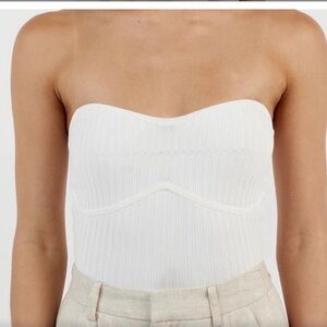 Dissh Raven Ribbed Knit Strapless Top